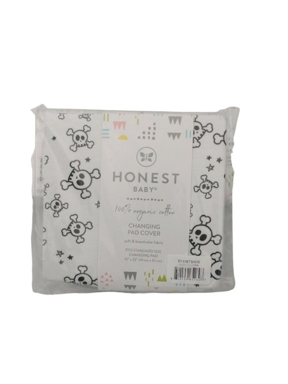 Honest Baby 100% Organic Cotton Changing Pad Cover With Skulls, Set Of 3
